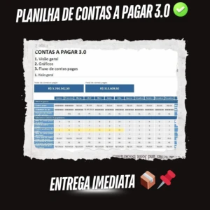 🟢Planilha de Contas a Pagar 3.0 - Planilhas e Dashboards