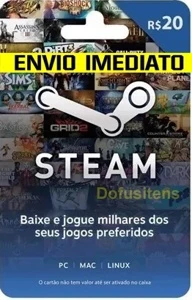 STEAM CARTÃO PRÉ-PAGO R$20 REAIS [ENVIO IMEDIATO] - Gift Cards