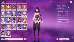 Genshin Impact - AR 57 - 10 personagens  5⭐