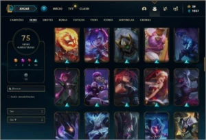 Conta prata 3 com 100 champs e 75 skins +1 Prestigio - League of Legends LOL