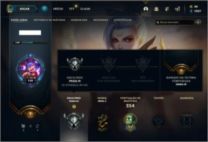 Conta prata 3 com 100 champs e 75 skins +1 Prestigio - League of Legends LOL