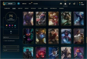 Conta prata 3 com 100 champs e 75 skins +1 Prestigio - League of Legends LOL