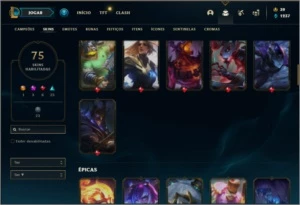 Conta prata 3 com 100 champs e 75 skins +1 Prestigio - League of Legends LOL