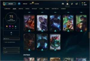 Conta prata 3 com 100 champs e 75 skins +1 Prestigio - League of Legends LOL