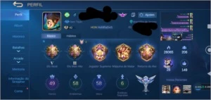 Conta mítico   49 heróis 56 skin.. - Mobile Legends