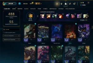 Bronze 2 com 140 Champs e 80 Skins ( MID / JG / TOP ) - League of Legends LOL