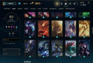 Bronze 2 com 140 Champs e 80 Skins ( MID / JG / TOP ) - League of Legends LOL