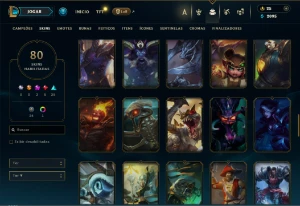 Bronze 2 com 140 Champs e 80 Skins ( MID / JG / TOP ) - League of Legends LOL