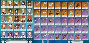 Baal + Cortador, Ayaka + Bis + Yoimiya + Bis, Eula + Bis +.. - Genshin Impact