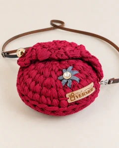Bolsa de crochê Via Láctea vermelha - Artesanato e Personalizados