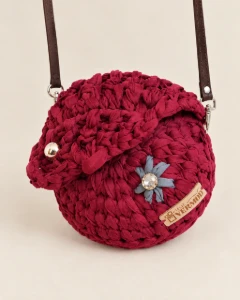 Bolsa de crochê Via Láctea vermelha - Artesanato e Personalizados