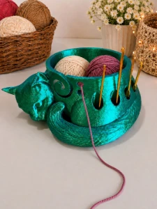 Porta Novelo e Agulhas Gatinho - Artesanato e Personalizados