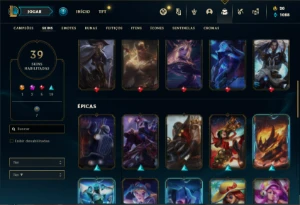 Conta prata 2 com 40 Champs e 39 Skins ( MAIN ADC ) - League of Legends LOL
