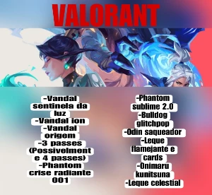 Conta da riot com muitas skins- Valorant Lol e Wr