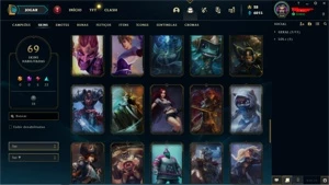 Conta platina 2 60% win rate - League of Legends LOL