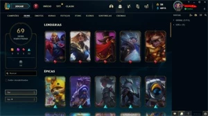 Conta platina 2 60% win rate - League of Legends LOL