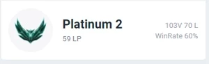 Conta platina 2 60% win rate - League of Legends LOL