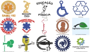 300 Matrizes Tipo PES para Bordados com Tema Profissões - Outros