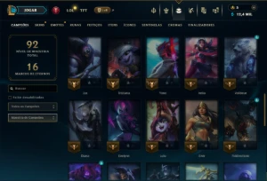 Unranked com 50 Champs e 20 Skins - League of Legends LOL