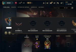 Unranked com 50 Champs e 20 Skins - League of Legends LOL