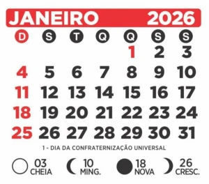 Calendário 2026 para Imprimir com Feriados A0 até A6 em pdf