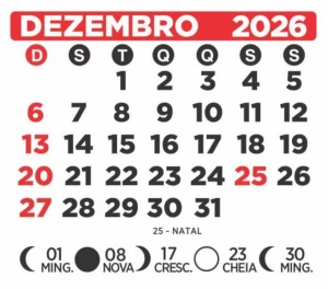 Calendário 2026 para Imprimir com Feriados A0 até A6 em pdf - Outros