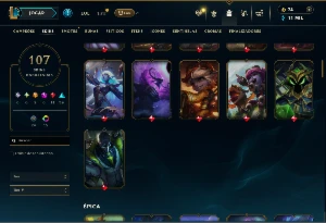 Platina 4 com TODOS os champs e 107 Skins ( MAIN SUP ) - League of Legends LOL