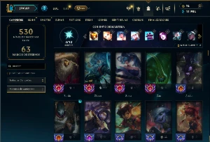 Platina 4 com TODOS os champs e 107 Skins ( MAIN SUP ) - League of Legends LOL