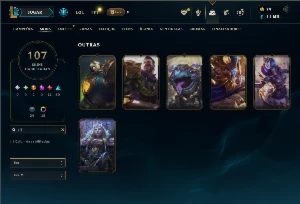 Platina 4 com TODOS os champs e 107 Skins ( MAIN SUP ) - League of Legends LOL