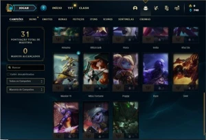 Conta prata 2 com 28 Champs e 7 Skins + 10 Espolios - League of Legends LOL