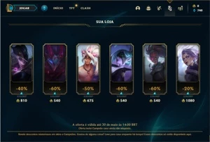 Conta prata 2 com 28 Champs e 7 Skins + 10 Espolios - League of Legends LOL
