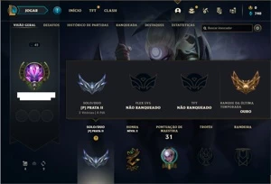 Conta prata 2 com 28 Champs e 7 Skins + 10 Espolios - League of Legends LOL