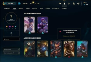 Conta prata 2 com 28 Champs e 7 Skins + 10 Espolios - League of Legends LOL