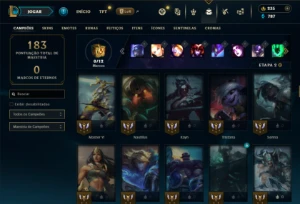 Unranked com 100 Champs e 35 Skins - League of Legends LOL