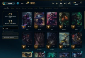 Unranked com 30 Champs e 10 Skins - League of Legends LOL