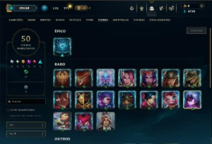 Unranked com 30 Champs e 10 Skins - League of Legends LOL