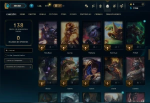 Esmeralda 2 com 85 Champs e 7 Skins - League of Legends LOL