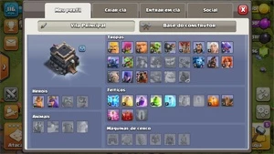 CONTA CV 9 FULL CLASH OF CLANS + Decorações RARAS