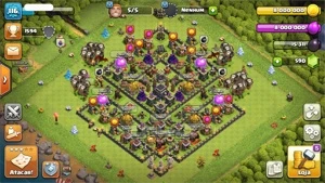 CONTA CV 9 FULL CLASH OF CLANS + Decorações RARAS