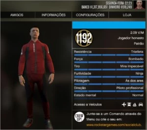 CONTA GTA V  LVL 1192 + 1,3 BILHÕES (LEIA A DESCRIÇÃO)