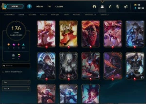 Conta Lol Platina 3 + Tft, 136 skins - League of Legends