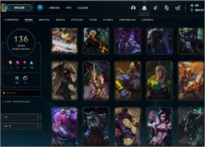 Conta Lol Platina 3 + Tft, 136 skins - League of Legends