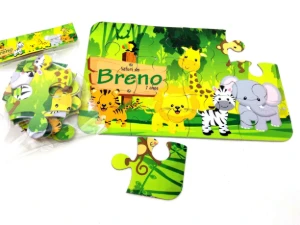 Quebra-cabeça Safari 19 x 13 cm - Artesanato e Personalizados
