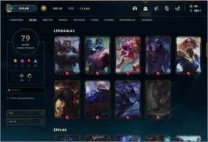 Conta prata 2 com 79 skins e 136 champs - League of Legends LOL