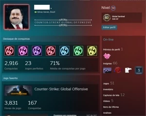 Conta Steam CS GO 3MIL de inventario e mais de mil em jogos - Counter Strike