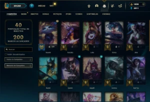 Platina 2 com 30 champs e 22 Skins + 2 Prestigios + 1800 RP - League of Legends LOL