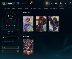 CONTA LOL- LVL 276 - 147 Champions - 137 Skins - FULL ACESSO - League of Legends