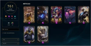 Conta League of Legends com de 761 skins e MD10 disponível LOL
