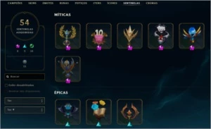 Conta League of Legends com de 761 skins e MD10 disponível LOL