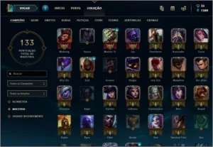 Conta League of Legenda Platina IV - 53 campeões / 22 skins - League of Legends LOL